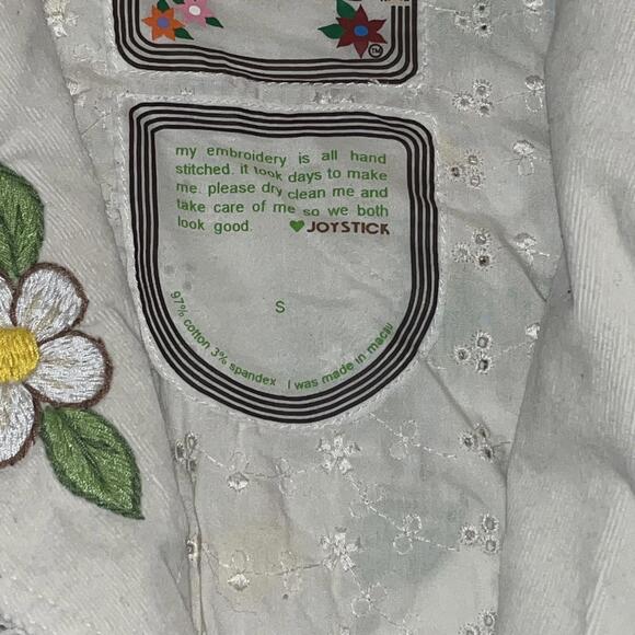 Joystick Johnny Was Embroidered Corduroy Jacket Birds Floral Size S - Picture 3 of 7